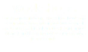 workshops For a more hands-on experience, book one of our workshops where you will learn all about the traditional Arroces (Spanish rice dishes), and learn to cook your very own from scratch.